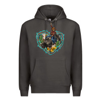 Smoke western heart bullfighter  cactus sunflower aztek pattern Premium Hoodie - BarkalooDesign