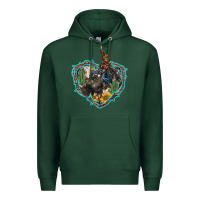 Sports Green western heart bullfighter  cactus sunflower aztek pattern Premium Hoodie - BarkalooDesign