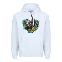 White western heart bullfighter  cactus sunflower aztek pattern Premium Hoodie - BarkalooDesign