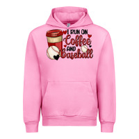 Fuchsia Pink i run on coffee and baseball Urban Hoodie - MaliasSmallBusiness
