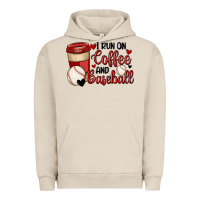 Pigment French Oak i run on coffee and baseball Urban Hoodie - MaliasSmallBusiness