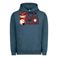Pigment Midnight Navy i run on coffee and baseball Urban Hoodie - MaliasSmallBusiness