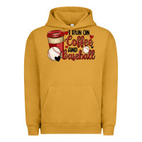 Pigment Peanut Butter i run on coffee and baseball Urban Hoodie - MaliasSmallBusiness