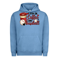 Pigment Pebble Blue i run on coffee and baseball Urban Hoodie - MaliasSmallBusiness