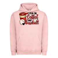 Pigment Salmon i run on coffee and baseball Urban Hoodie - MaliasSmallBusiness