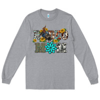Heather Grey western rodeo bullfighter mom turquoise gemstones  sunflowers Long Sleeve Tee - BarkalooDesign