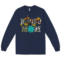 Navy western rodeo bullfighter mom turquoise gemstones  sunflowers Long Sleeve Tee - BarkalooDesign