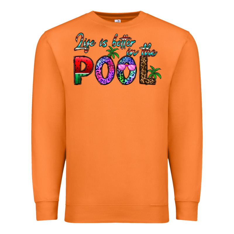 Life Is Better İn The Pool Premium Sweatshirt by CowhideDigitalArt | Teevron