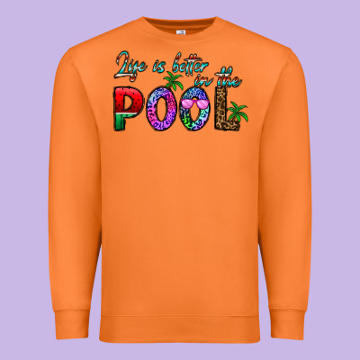 Life Is Better İn The Pool Premium Sweatshirt Designed By Cowhidedigitalart