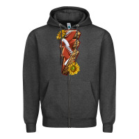 Charcoal Heather sport football  lightning bolt Zipper Hoodie - texasbilliewilder
