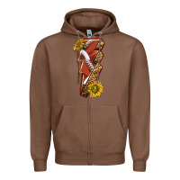 Chestnut sport football  lightning bolt Zipper Hoodie - texasbilliewilder