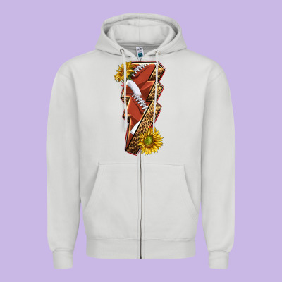 Sport Football  Lightning Bolt Zipper Hoodie Designed By Texasbilliewilder