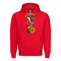Red sport football  lightning bolt Zipper Hoodie - texasbilliewilder