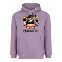 Lavender baseball life messy bun Heavyweight Hoodie - Zillion Design Studio