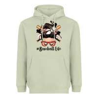 Matcha baseball life messy bun Heavyweight Hoodie - Zillion Design Studio