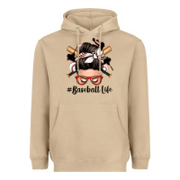 Mushroom baseball life messy bun Heavyweight Hoodie - Zillion Design Studio