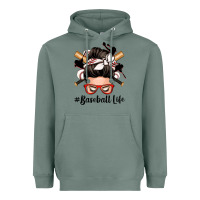 Sage baseball life messy bun Heavyweight Hoodie - Zillion Design Studio