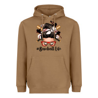 Toasted Coconut baseball life messy bun Heavyweight Hoodie - Zillion Design Studio