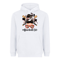 White baseball life messy bun Heavyweight Hoodie - Zillion Design Studio