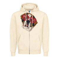 Sandshell Saint bernard with love glasses Zipper Hoodie - RanaPortraitStore