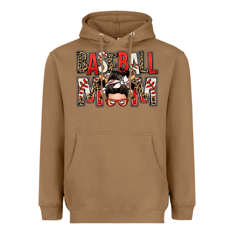 Baseball Mom Messy Bun Heavyweight Hoodie by Zillion Design Studio | Teevron