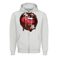 Dove Grey sports lips american football Zipper Hoodie - texasbilliewilder