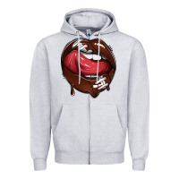 Heather Grey sports lips american football Zipper Hoodie - texasbilliewilder
