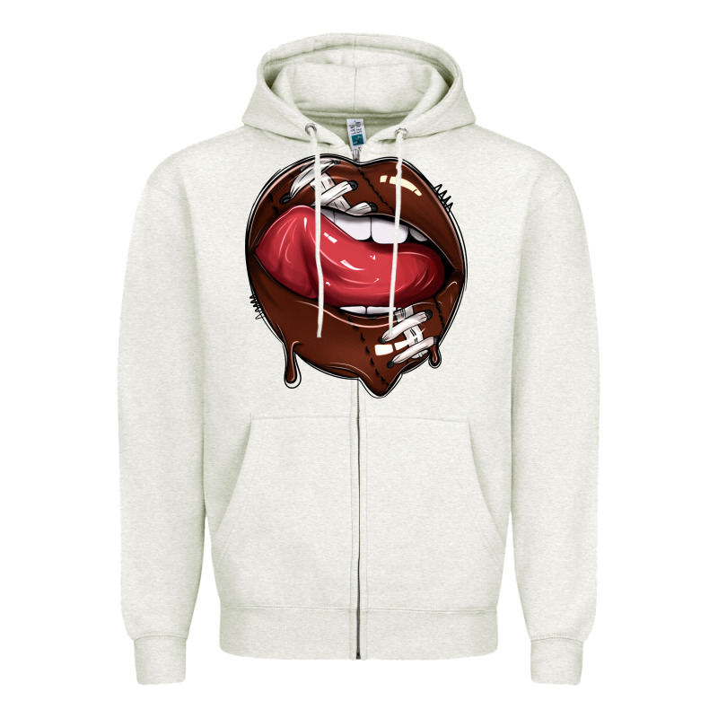 Sports Lips American Football Zipper Hoodie by texasbilliewilder | Teevron