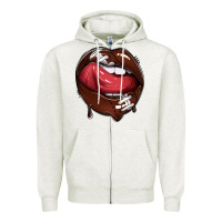 Oatmeal Heather sports lips american football Zipper Hoodie - texasbilliewilder