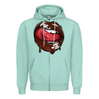 Seafoam sports lips american football Zipper Hoodie - texasbilliewilder