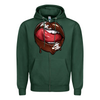 Sports Green sports lips american football Zipper Hoodie - texasbilliewilder