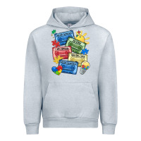 Heather Grey autism cassette tapes Urban Hoodie - MaliasSmallBusiness