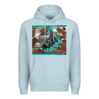 Blue Mist western rodeo bullfighter serape leopards turquoise's gliterrs Premium Hoodie - BarkalooDesign