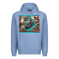 Western Rodeo Bullfighter Serape Leopards Turquoise's Gliterrs Premium Hoodie | Teevron