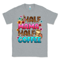Heather Grey half mama half coffee Classic Tee - Zillion Design Studio