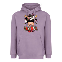 Lavender baseball mom messy bun Heavyweight Hoodie - Zillion Design Studio