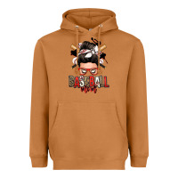 Baseball Mom Messy Bun Heavyweight Hoodie | Teevron