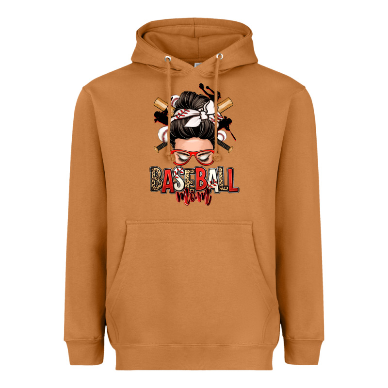 Baseball Mom Messy Bun Heavyweight Hoodie by Zillion Design Studio | Teevron