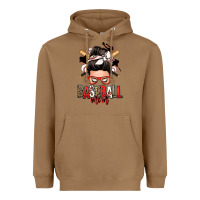 Toasted Coconut baseball mom messy bun Heavyweight Hoodie - Zillion Design Studio