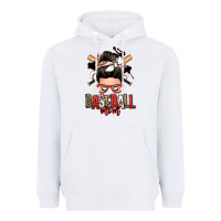 White baseball mom messy bun Heavyweight Hoodie - Zillion Design Studio