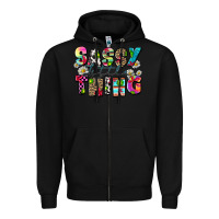 Black sassy little thing Zipper Hoodie - Zillion Design Studio