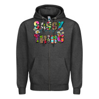 Charcoal Heather sassy little thing Zipper Hoodie - Zillion Design Studio