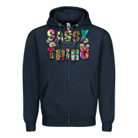 Navy sassy little thing Zipper Hoodie - Zillion Design Studio