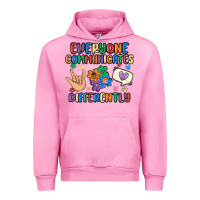 Fuchsia Pink everyone communicates differently Urban Hoodie - MaliasSmallBusiness