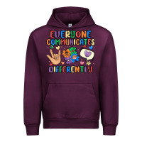 Mauve Wine everyone communicates differently Urban Hoodie - MaliasSmallBusiness