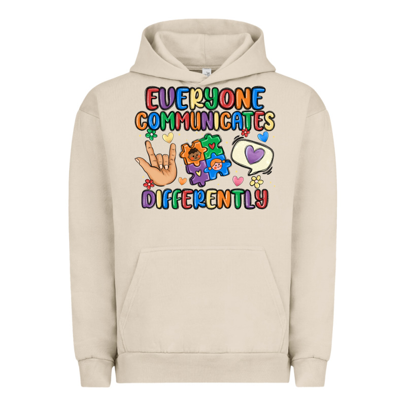 Everyone Communicates Differently Urban Hoodie by MaliasSmallBusiness | Teevron
