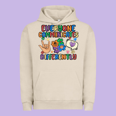 Everyone Communicates Differently Urban Hoodie Designed By Maliassmallbusiness
