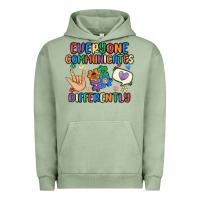 Pigment Oil Green everyone communicates differently Urban Hoodie - MaliasSmallBusiness