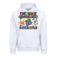 White everyone communicates differently Urban Hoodie - MaliasSmallBusiness