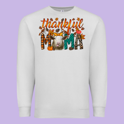 Thankful Mama Sheep Premium Sweatshirt Designed By Racoondesign